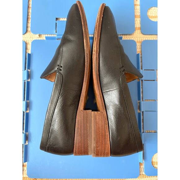 Madewell Black Leather Frances Loafer Flats Size 7 - Picture 7 of 12